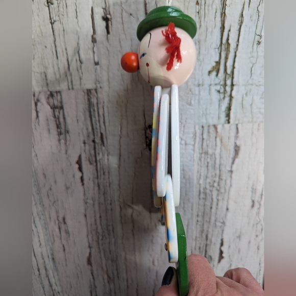 Vintage Jumping Jack Wooden Clown Toy Decoration - Made in Italy - Picture 2 of 10
